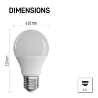 LED žárovka E27, 7,3 W (50 W), Classic A60, 645 lm, neutrální bílá