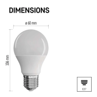 LED žárovka E27, 8,5 W (60 W), Classic A60, 806 lm, neutrální bílá, 3 ks