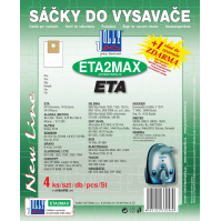 Jolly ETA2MAX - textilní sáčky do vysavačů ETA a dalších, antibakteriální, 4 ks