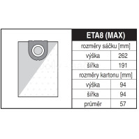 Jolly ETA8MAX - textilní sáčky do vysavačů ETA a dalších, antibakteriální, 4 ks