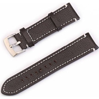 Kožený řemínek Deveroux PD012, spona, šířka 22 mm, tmavě hnědý (DEV0139)