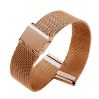 Ocelový milánský řemínek Deveroux WD003, šířka 18 mm, růžově zlatý (DEV0032)