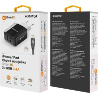 Chytrá síťová nabíječka Aligator CHS0001 3,4 A, 2x USB, Smart IC, light