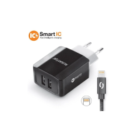 Chytrá síťová nabíječka Aligator CHS0001 3,4 A, 2x USB, Smart IC, light