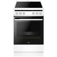 Sklokeramický sporák Amica SS 19 EBW, A, 50 cm, 65 l, 9 funkcí, bílá