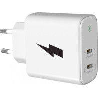 Síťová nabíječka WG 9740, 2x USB-C, 40 W, bílá