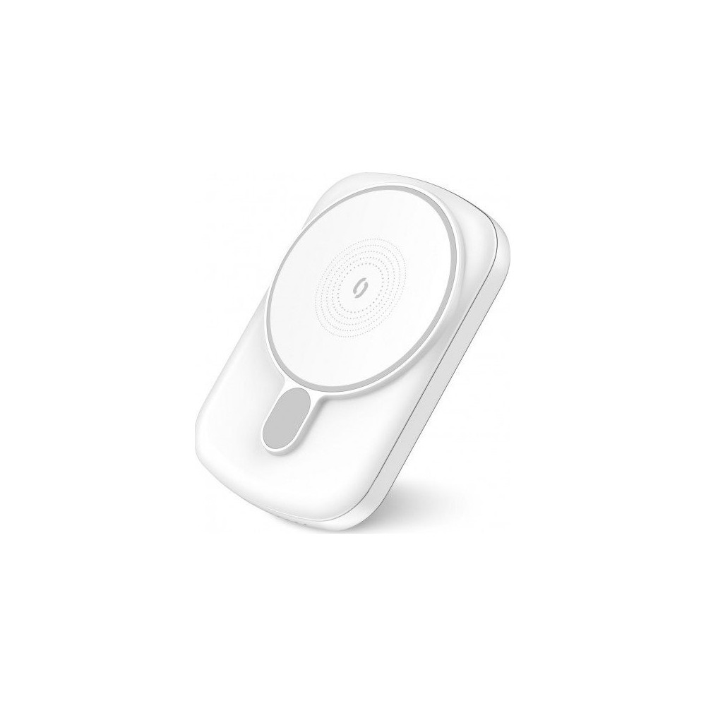 Powerbanka Aligator AMS03WT s bezdrátovým nabíjením, 5000 mAh, MagSafe (Mag-Bank), 15 W, bílá