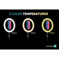 Sada Connect IT Streaming Box Selfie10RGB kruhové světlo pro streamování, YouTube, TikTok natáčení (CLI-5000-SM)