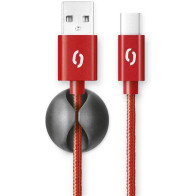 Datový kabel Aligator Premium USB/USB-C, 1 m, 2A (DATKP12), červený