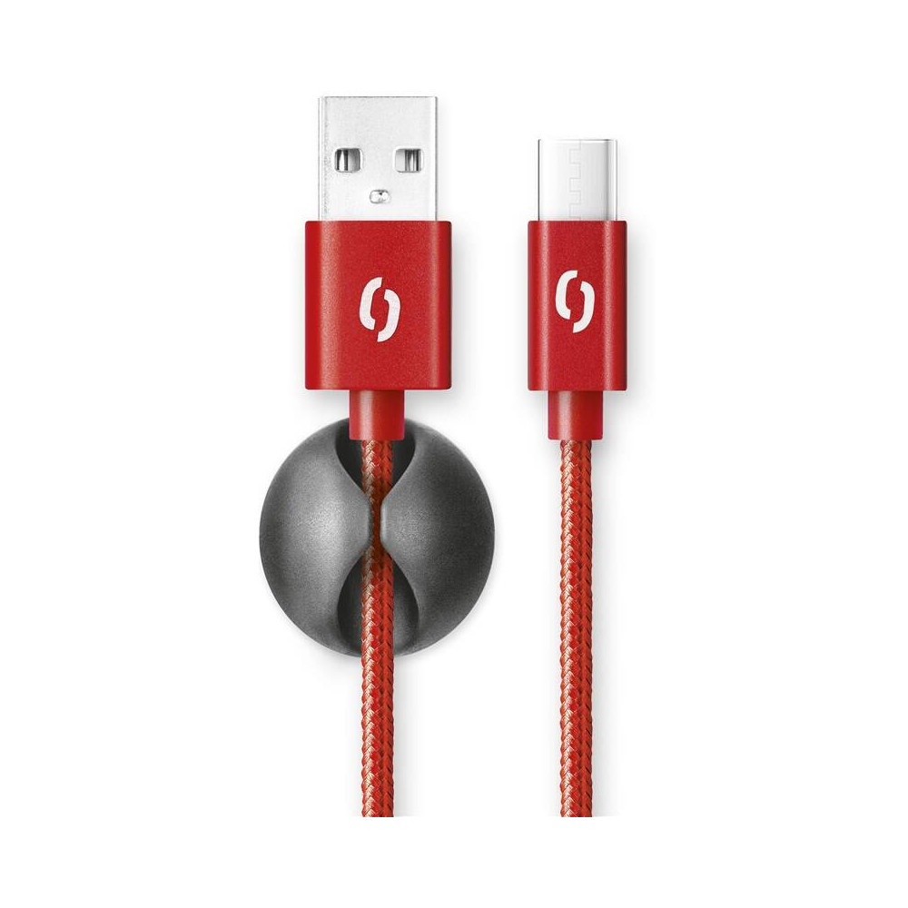 Datový kabel Aligator Premium USB/USB-C, 1 m, 2A (DATKP12), červený