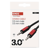 Stereo audio kabel, Jack 3,5 mm vidlice - 3,5 mm vidlice, 3 m (Emos SM5003)