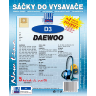 Jolly D3 - sáčky do vysavačů Daewoo, Tesla/Team a dalších, 5 ks