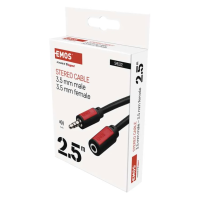 JACK kabel 3,5 mm stereo, vidlice - 3,5 mm zásuvka, EMOS SM5102, délka 2,5 m