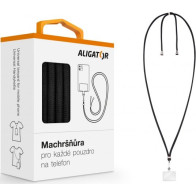 Machršňůra Aligator, univerzální šňůrka pro mobilní telefon, černá (UST001)