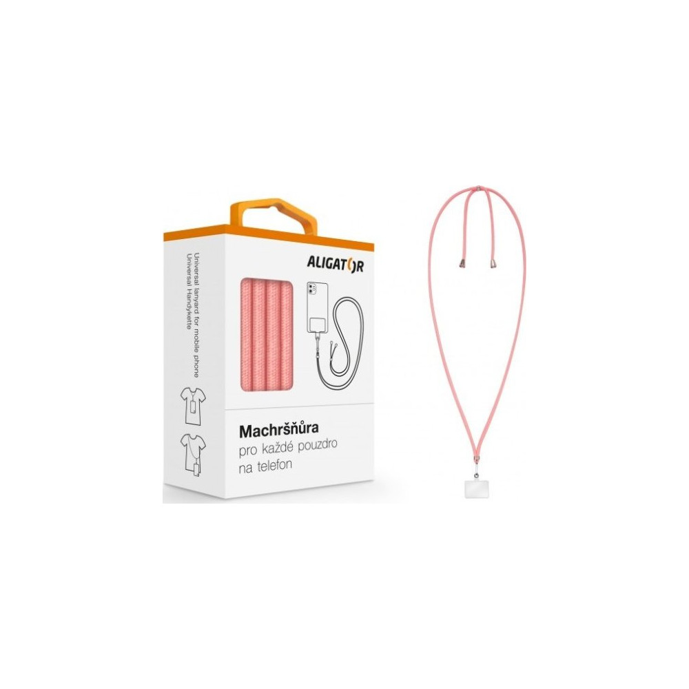Machršňůra Aligator, univerzální šňůrka pro mobilní telefon, růžová (UST004)