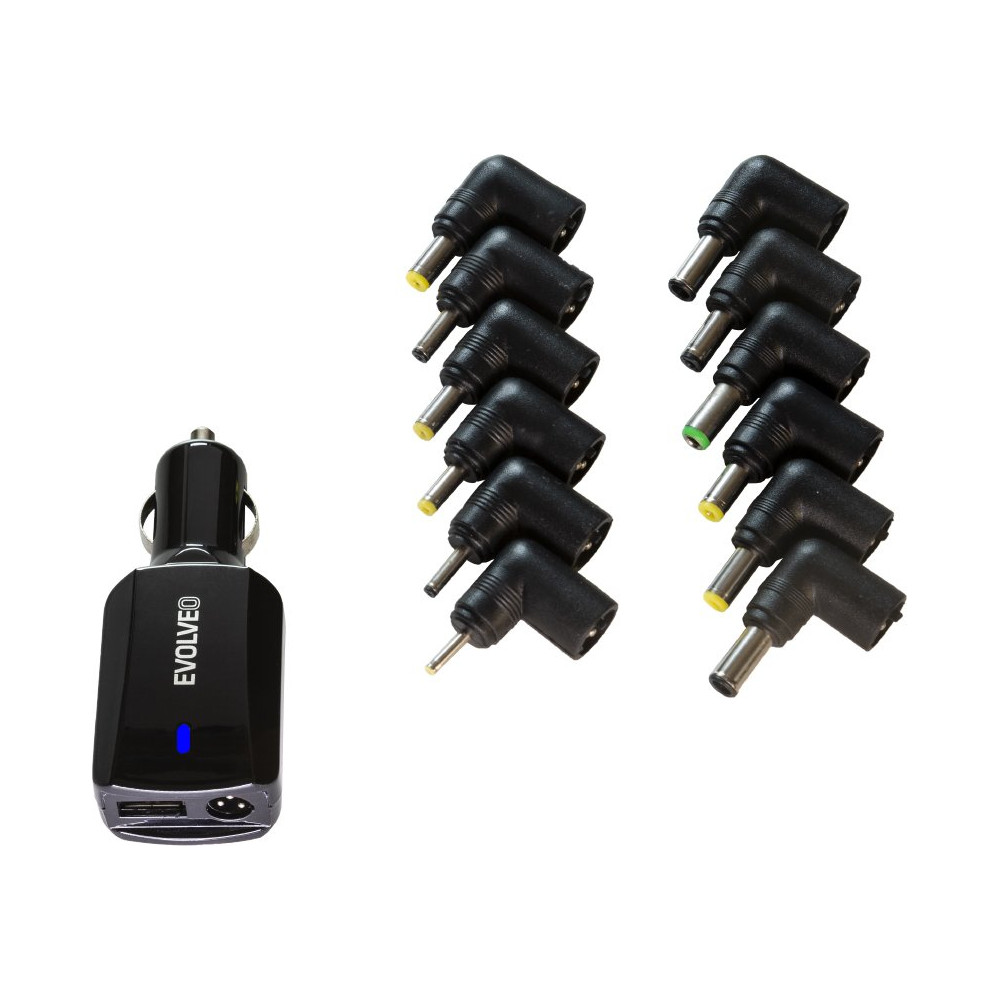 Napájecí zdroj do auta pro notebooky Evolveo Chargee Car90, 12 V, 90 W