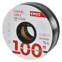 Koaxiální kabel EMOS CB113UV, 100 m kotouč, venkovní, 75 Ohm, 3 stínění