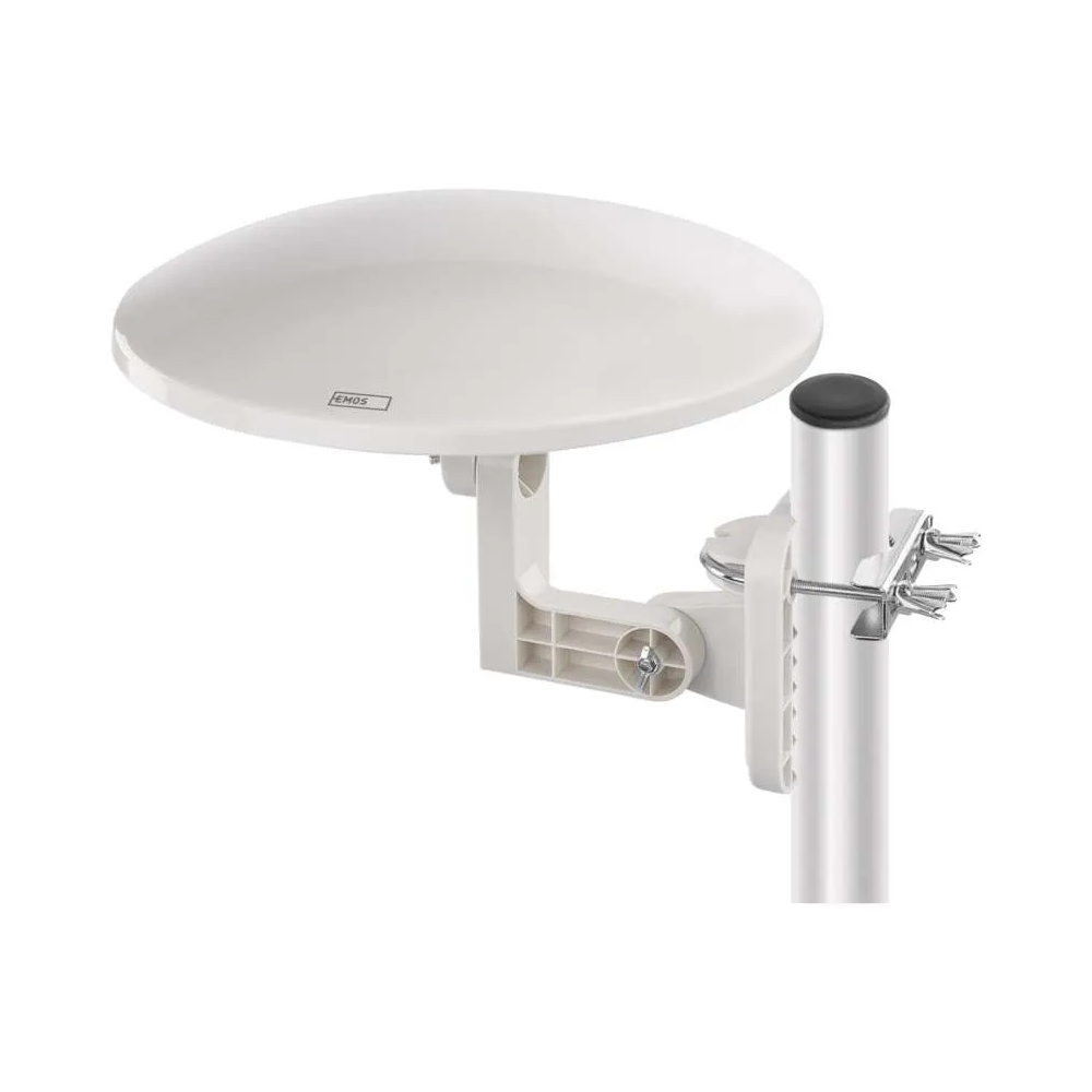 Anténa EMOS VILLAGE MOON-V900, DVB-T2, FM, DAB, filtr LTE/4G/5G (J0803), 0-80 km, bílá