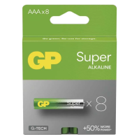 Baterie alkalická GP Super AAA (LR03), 8 ks (B01118)