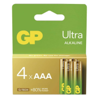 Baterie alkalická GP Ultra AAA (LR03), 4 ks (B02114)