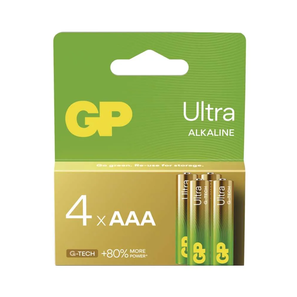 Baterie alkalická GP Ultra AAA (LR03), 4 ks (B02114)