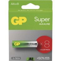 Baterie alkalická GP Super AA (LR6), 8 ks (B01218)