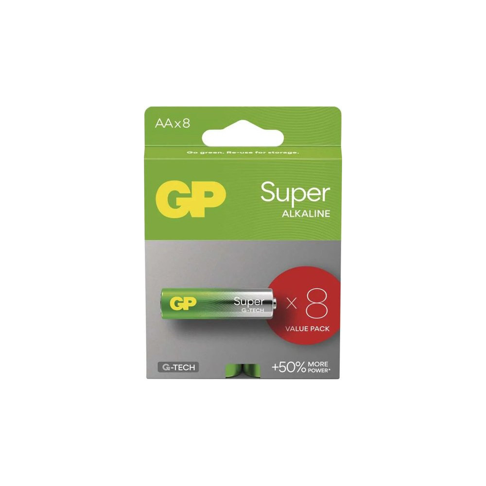 Baterie alkalická GP Super AA (LR6), 8 ks (B01218)