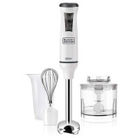 Tyčový mixér Black+Decker, BXHBA600E, 600 W, bílý, 20 rychlostí, funkce turbo, 3v1, 600 W