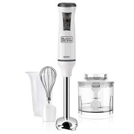 Tyčový mixér Black+Decker, BXHBA600E, 600 W, bílý, 20 rychlostí, funkce turbo, 3v1, 600 W