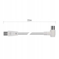 Anténní koaxiální kabel EMOS S30210, 2,5 m, IEC male - IEC female 90°