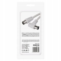 Anténní koaxiální kabel EMOS S30210, 2,5 m, IEC male - IEC female 90°