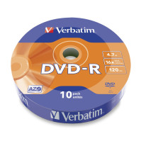 DVD-R Verbatim, 4,7 GB, 16x, 10 ks, shrink