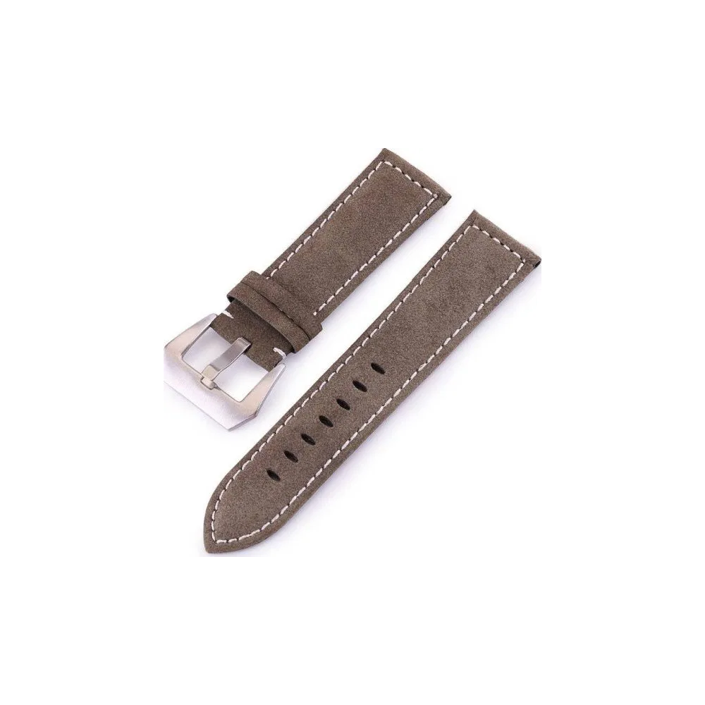 PU řemínek Deveraux PD017 (umělá kůže), 22 mm, spona, šedý (DEV0157)