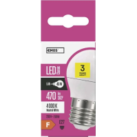 Emos ZQ1121 LED žárovka Classic Mini Globe, 6W, E27, neutrální bílá