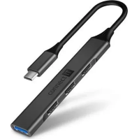 USB Hub Connect IT USB-C (1xUSB-A 3.0, 3xUSB-A 2.0), CHU-5050-AN, šedý