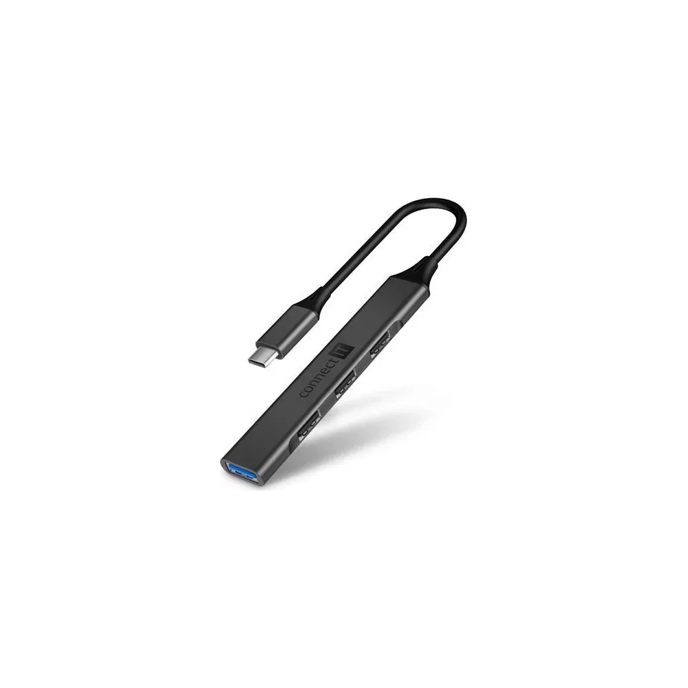 USB Hub Connect IT USB-C (1xUSB-A 3.0, 3xUSB-A 2.0), CHU-5050-AN, šedý