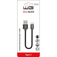 Datový kabel WG USB Typ C na USB, 20 cm, černý