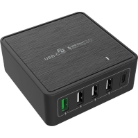 Síťová nabíječka 5x USB QC3.0 + 3x USB + Type-C, PD, 60W