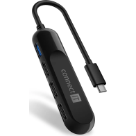 USB Hub Connect IT USB-C/USB 3.2, 3x USB 2.0 (CHU-5000-BK), černý