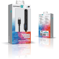 USB Hub Connect IT USB-C/USB 3.2, 3x USB 2.0 (CHU-5000-BK), černý