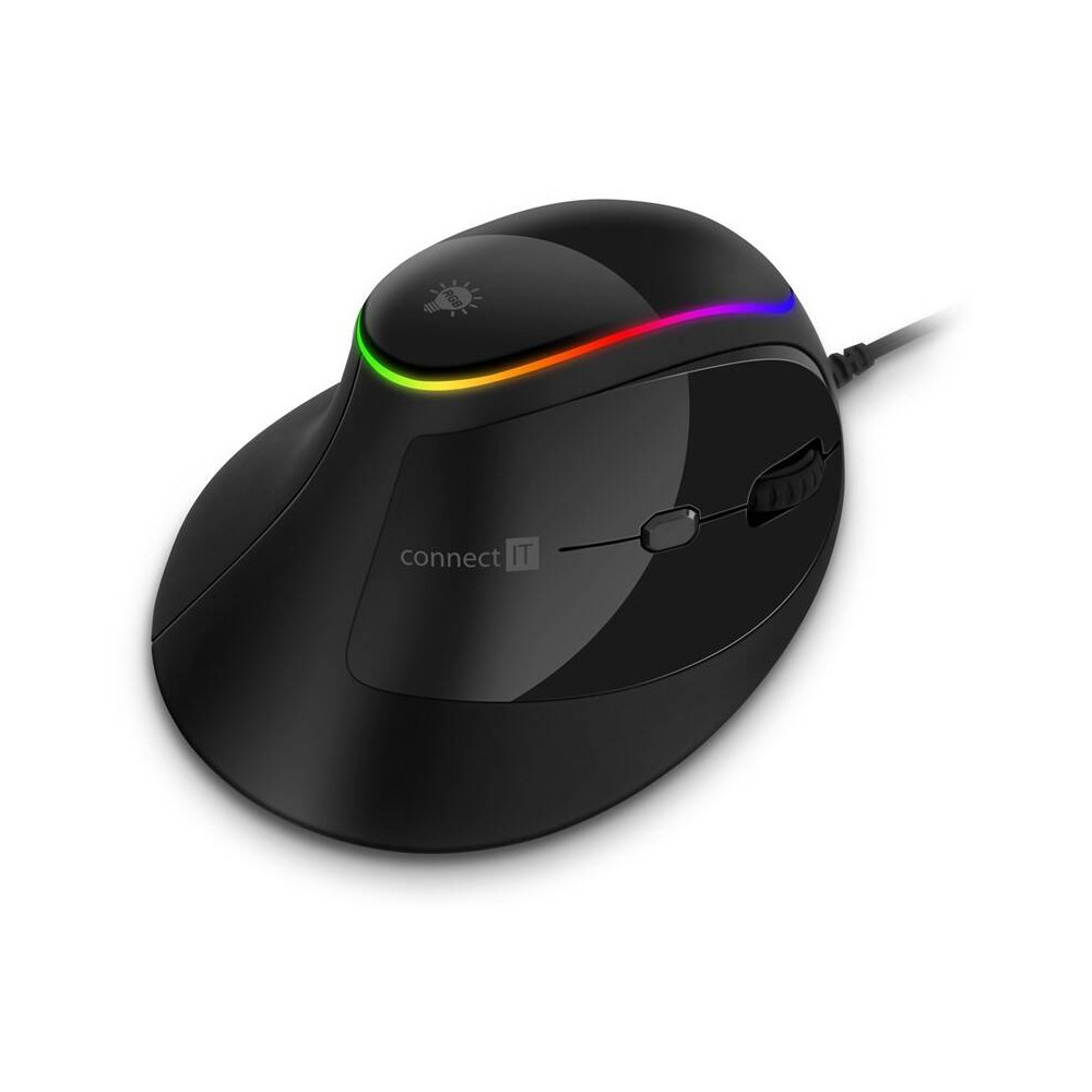 Myš Connect IT vertikální, ergonomická, herní (CMO-2800-BK), černá