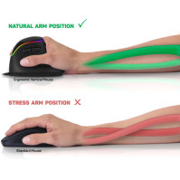 Myš Connect IT vertikální, ergonomická, herní (CMO-2800-BK), černá