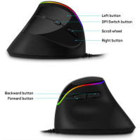 Myš Connect IT vertikální, ergonomická, herní (CMO-2800-BK), černá