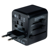 Cestovní adaptér Verbatim UTA-02 s 1 x USB-C PD 20W / 1 x USB-A QC 3.0 (49544) černý