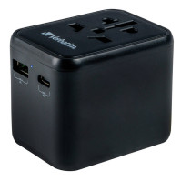 Cestovní adaptér Verbatim UTA-02 s 1 x USB-C PD 20W / 1 x USB-A QC 3.0 (49544) černý