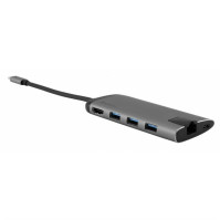 USB Hub Verbatim USB-C/3xUSB 3.0, HDMI, SD, MicroSD, RJ45 (49142), šedý