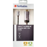 Kabel Verbatim USB-C/HDMI 4K, 1,5m (49144), černý