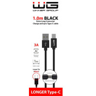 Winner WINKABPR1M3A 3A datový USB-C, prodloužený konektor, 1 m, černý