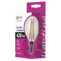 LED žárovka Filament 4W, E14, EMOS Z74230, teplá bílá