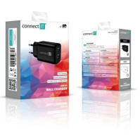 Nabíječka do sítě Connect IT Wanderer2 GaN, 1× USB-C + 1x USB-A, 33W PD (CWC-2080-BK), černá